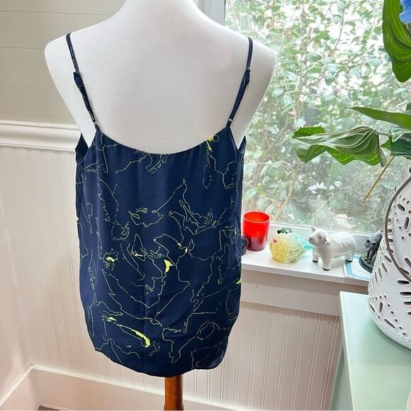 Philosophy Navy & Green Camisole Blouse Size M Boardroom to Beach Bar Approved - Picture 5 of 9